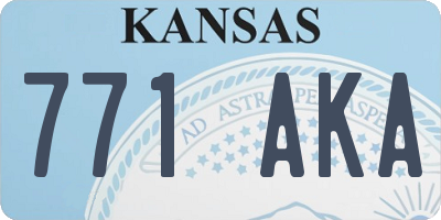 KS license plate 771AKA