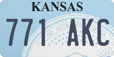 KS license plate 771AKC