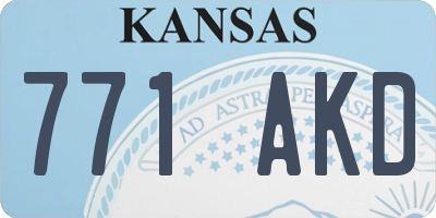 KS license plate 771AKD