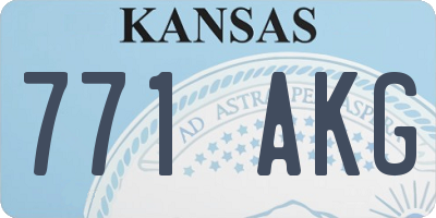 KS license plate 771AKG