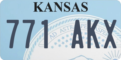 KS license plate 771AKX