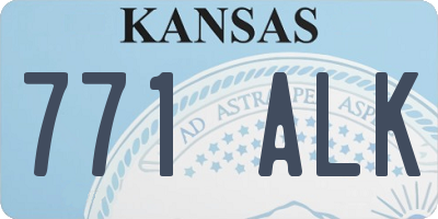 KS license plate 771ALK