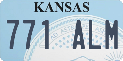 KS license plate 771ALM