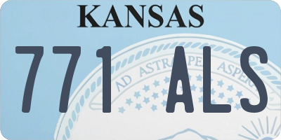 KS license plate 771ALS