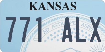 KS license plate 771ALX