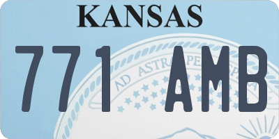 KS license plate 771AMB