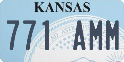 KS license plate 771AMM