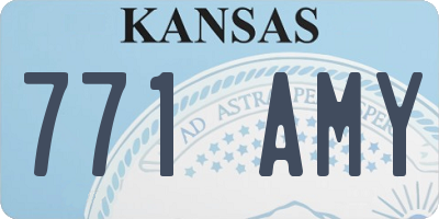 KS license plate 771AMY