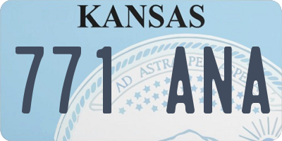 KS license plate 771ANA
