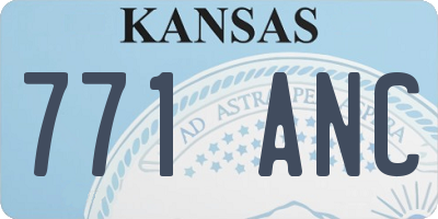 KS license plate 771ANC