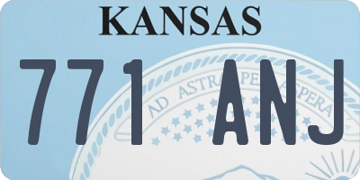 KS license plate 771ANJ