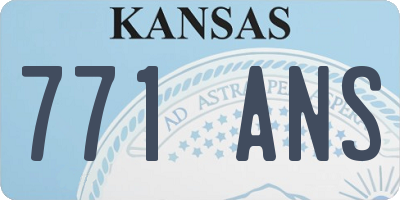 KS license plate 771ANS