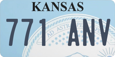 KS license plate 771ANV