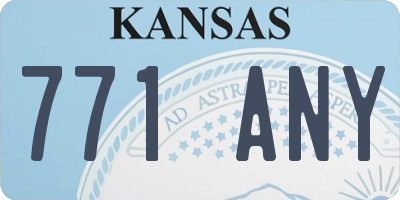 KS license plate 771ANY