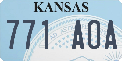 KS license plate 771AOA
