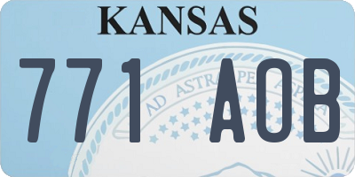 KS license plate 771AOB