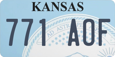 KS license plate 771AOF