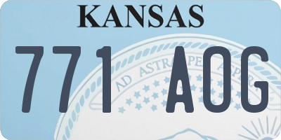 KS license plate 771AOG