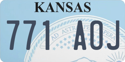 KS license plate 771AOJ