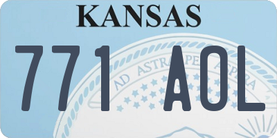 KS license plate 771AOL