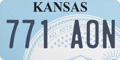 KS license plate 771AON