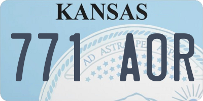 KS license plate 771AOR
