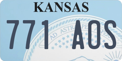 KS license plate 771AOS