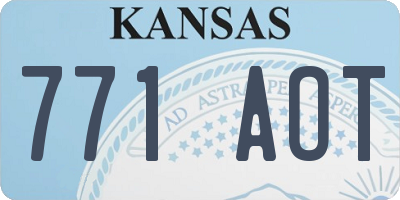 KS license plate 771AOT