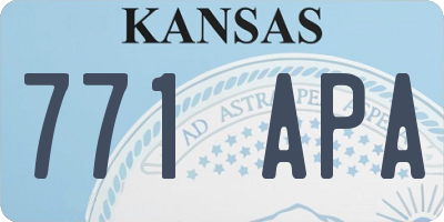 KS license plate 771APA