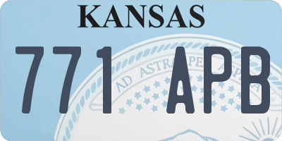 KS license plate 771APB