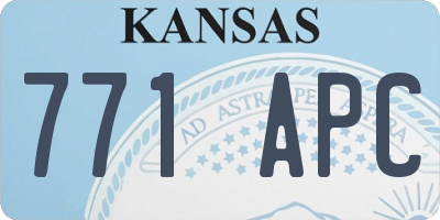 KS license plate 771APC