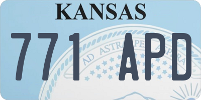 KS license plate 771APD