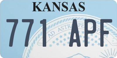 KS license plate 771APF