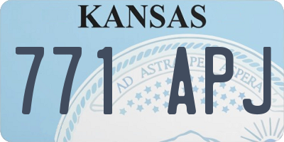 KS license plate 771APJ