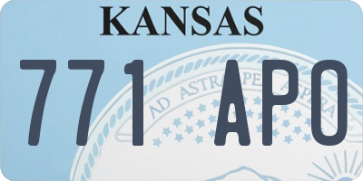 KS license plate 771APO
