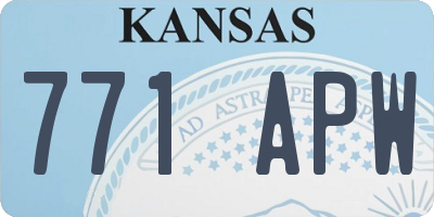 KS license plate 771APW