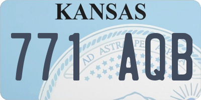 KS license plate 771AQB