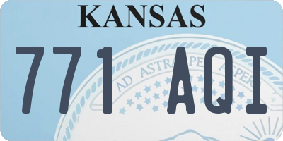 KS license plate 771AQI