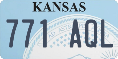 KS license plate 771AQL