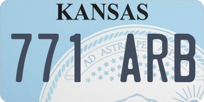 KS license plate 771ARB