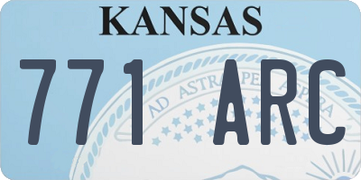 KS license plate 771ARC