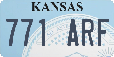KS license plate 771ARF