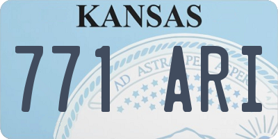 KS license plate 771ARI