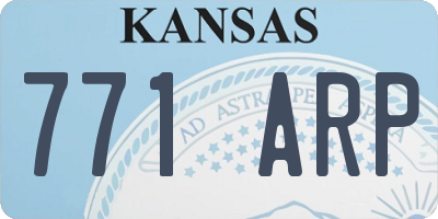 KS license plate 771ARP