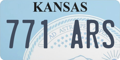KS license plate 771ARS