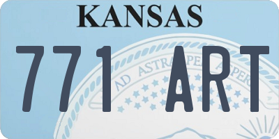 KS license plate 771ART