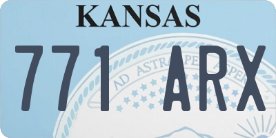 KS license plate 771ARX