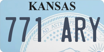 KS license plate 771ARY