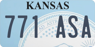 KS license plate 771ASA