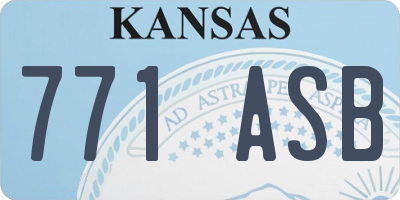 KS license plate 771ASB